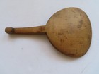 Antique 19th Century Large Wood Butter Paddle W  Notched Handle Tiger Grain