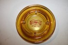 Vintage Miller High Life Beer Amber Glass Round Ashtray Advertising Logo