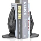 Antique Black Cast Iron Decorative Bookends Heavy Duty Unique Hands Style 2-pack
