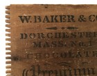 Antique W  Baker   Co  Chocolate Wooden Crate End Sign Dorchester  Mass  Ma