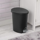 Bathroom Trash Can  2 6 Gallon  Plastic Compact Step-on Wastebasket  Black
