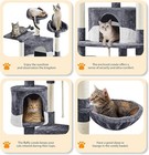 79in Large Cat Tree Multi Tower For Indoor Condo Scratching Post Pet Play House