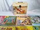 Lot Of 15 Vintage Walt Disney Disneyland Read Along Books   Tote Lp Vinyl Record