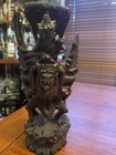 Antique carved Wood Lord Vishnu Riding Garuda Hindu Sculpture   225 Free Postage