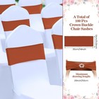 100 Pcs Spandex Chair Sashes With Crown Buckle Slider Stretch Chair Bands Cover