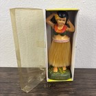 Vintage Hawaiian Hula Girl Dancer Bobble Nodder Hawaii Base 1984 Chalkware W Box