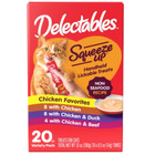 Delectables Duck  Beef And Chicken Flavor Squeeze Up Cat Treats-20oz 20ct