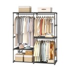 Portable Closet Wardrobe  54 5 Inch Wide Clothing Storage Organizer With 6 