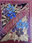 Antique Victorian Photo Album     Embossed Floral Gilt Cover     Patent 1876 15x12
