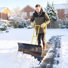 Snow Shovel With Wheels  29  X 18  Metal Snow Pusher  Yellow