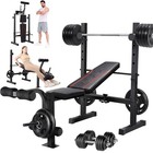 600lbs Foldable Weight Bench With Leg Extension And Leg Curl Olympic Bench Press