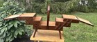 Vintage Wooden 3 Tier Cantilever accordion Sewing Box W  Legs - Romania
