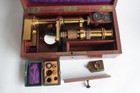 Antique 19th Century Brass Microscope  61624 
