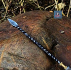 Custom Handmade High Carbon Steel Steel Spear- Laser Etched Blade With Sheath 