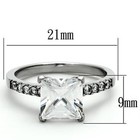 Women s 3ct Princess Cut Cz Solitaire Wedding Anniversary Ring Stainless Steel