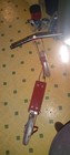 Antique Red Push Scooter Wood Metal Rare 1930-40 s