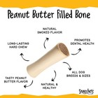 Filled Bone Dog Chew Treat     Long Lasting  Rawhide Free Peanut Butter   Bacon