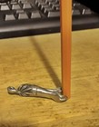 Vintage 1970 s Silver Tone Metal Lever Action  Roach Clip