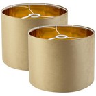Golden Brown Velvet Lamp Shades Set Of 2 large Drum Fabric Lamp Shade cover F   