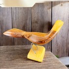 Vintage Hand Carved Wood Bird Figurine Decor Hand Made Folk Art Figure Vtg