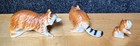 Vintage Miniature Bone China Raccoon Family Trio - Set Of 3 - Made In Japan