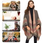 Colornival Shawl Wraps For Women  Elegant Knitted Cape One Size  Pink Gray 