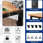 Workpro 48 x22  Adjustable Workbench Wheel Leveling Foot Rubber Wood Top Outlets