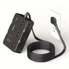 Flat Plug Power Strip 6 Outlets 4 Usb Ports Usb C Surge Protector 5ft Cord