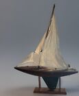 Antique Wood tin Pond Yacht      seven Seas    - Restoration Project  C 1900