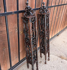 Pair 2 Antique Iron Fence Gate Posts 45  X 6  Cast Wrought Garden Architectual