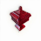 Vintage 60s Jeanette Wedding Cake Box  ruby Red Square Pedestal Candy Dish 6 5   