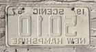 1967 New Hampshire License Plate 5010