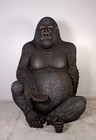 Jumbo Silver Back Gorilla Over Sized Resin Statue Monkey Ape Photo Op Prop Decor