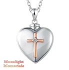 New Angel Wings Heart Cross Urn Cremation Pendant Ashes Memorial Necklace