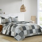 Boryard 3-piece Patchwork King Quilt Set  Lightweight Soft Bedspread Gray Cov   