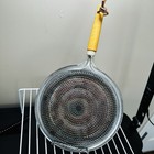 Vtg Stovetop Heat Diffuser Simmer Ring Flame Tamer Perforated Metal Wood Handle