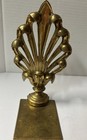 Vintage Pair Art Deco Nouveau Brass Plated Bookends Fans Ornate Patina India
