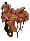 Roping Western Saddle Pleasure Trail Tooled Leather Horse Set 18 17 16 15
