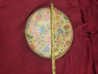 Vintage Woven Wicker Sewing Basket Lined With Handle  Plastic Divider  Floral