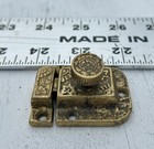 Antique Ornate Cast Brass Cabinet Latch   Keeper