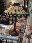 Extremely Rare    pleated  Stained leaded Glass Tiffany Style Lamp Shade  Wow 