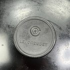 Vintage Le Creuset France Cast Iron Wok Double Handles Black 14  With Metal Lid