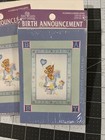 Vtg Birth Announcement  2  8 Packs Envelopes Baby Boy Blue Bear Retro  - New