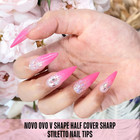 Half Cover Sharp Stiletto Soft Gel Nail Tips  Extra Thick V Shape Shallow Paste