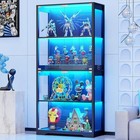 Pop Up Curio Cabinet Led Display Large Storage Intelligent Sensor Glass Doors Us