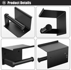Matte Black Toilet Paper Roll Holder With Shelf Setsail Wall Mount