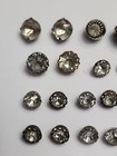 Vintage Lot Of 30 Clear Rhinestone Buttons Set In Metal