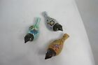 Set Of Three Vintage Hand Painted   Decorated Birds 7  Long