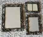 Vintage Pewter Floral Frames Lot Of 3