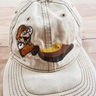 Vintage Nintendo Super Mario Hat Cap Mens Strap Back Brown Adjustable Adult Y2k 